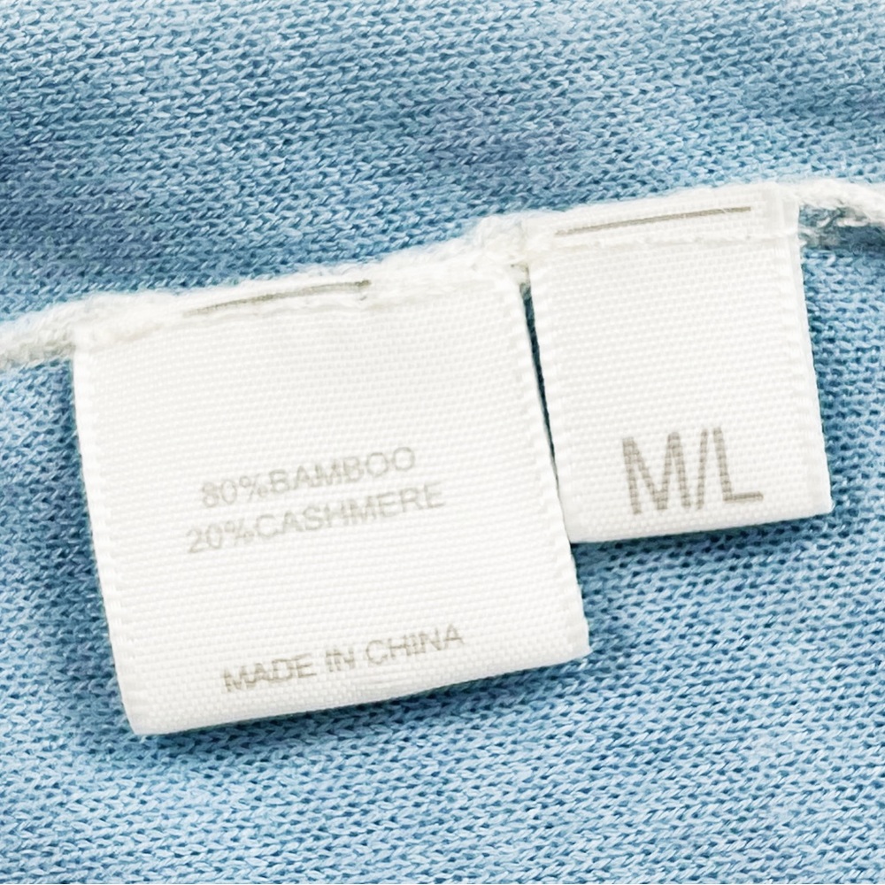 Kokun Cashmere Bamboo Overdye Boxy Crew Relaxed Sweater Lightweight Pullover M/L - Picture 5 of 6